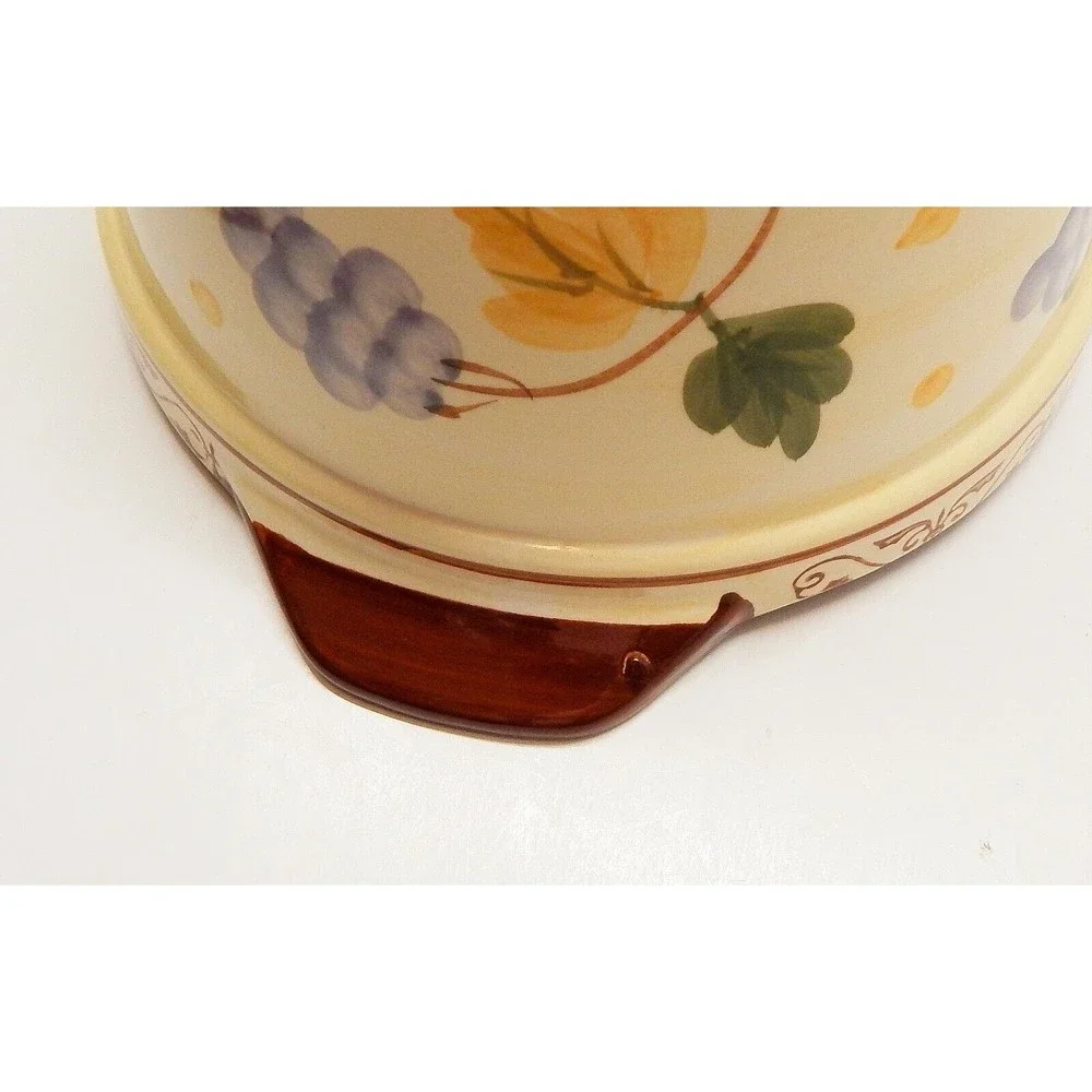 Temp-Tations Vineyard Purple 1 Qt Round Covered Baking Casserole Basket